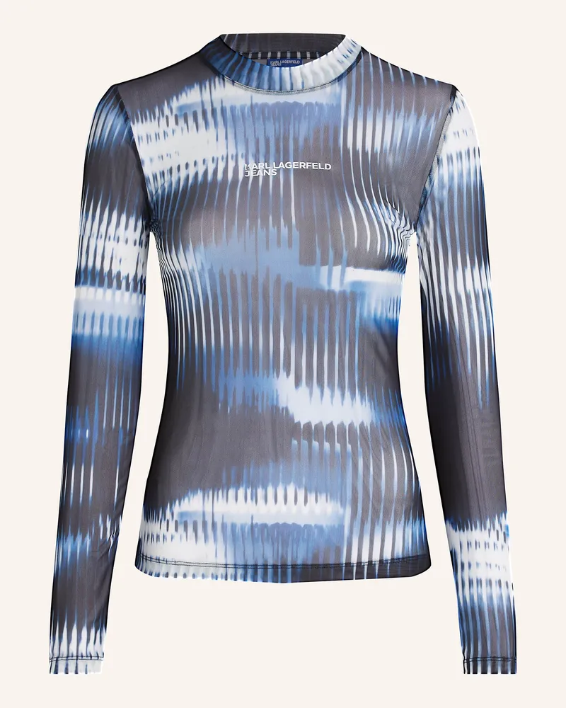 Karl Lagerfeld MESH-TOP MIT GLITCH-PRINT Schwarz