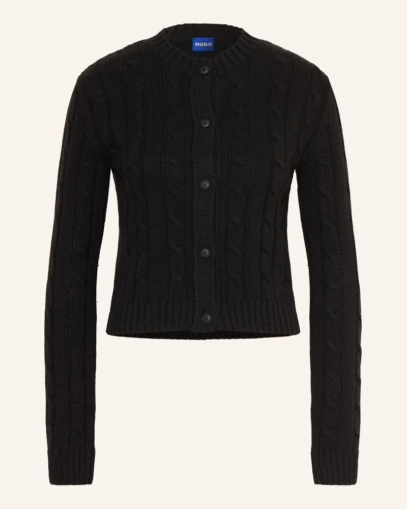HUGO BOSS Strickjacke Sbradina schwarz Schwarz