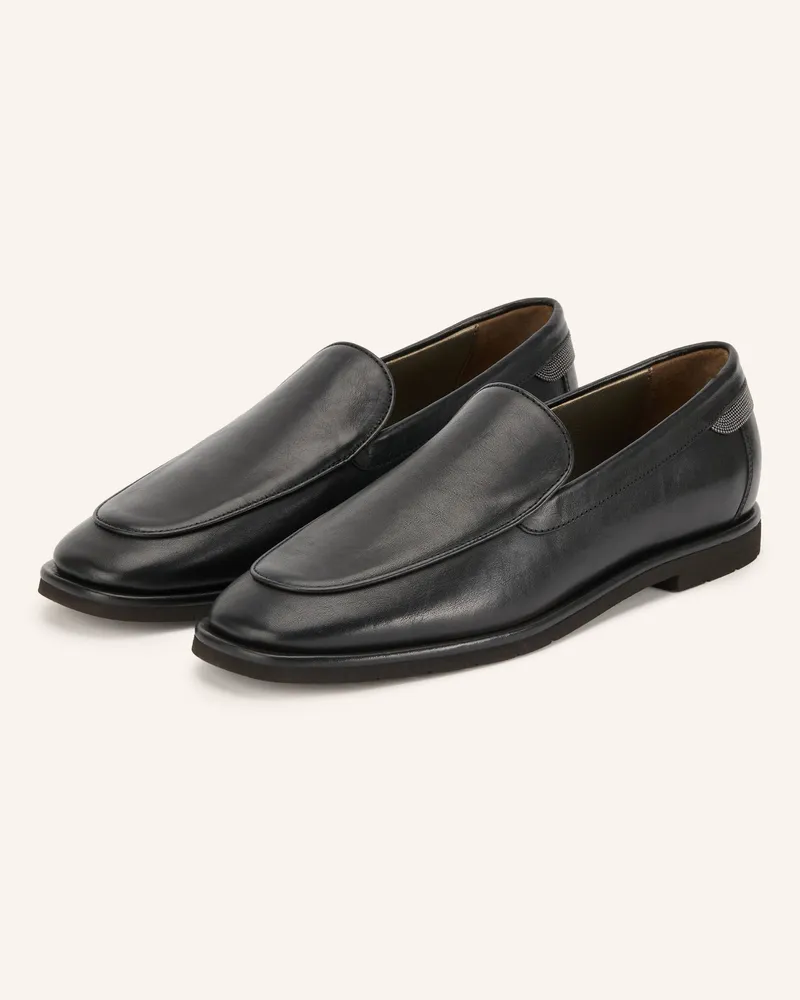 Brunello Cucinelli Loafer Mit Schmucksteinen schwarz Schwarz