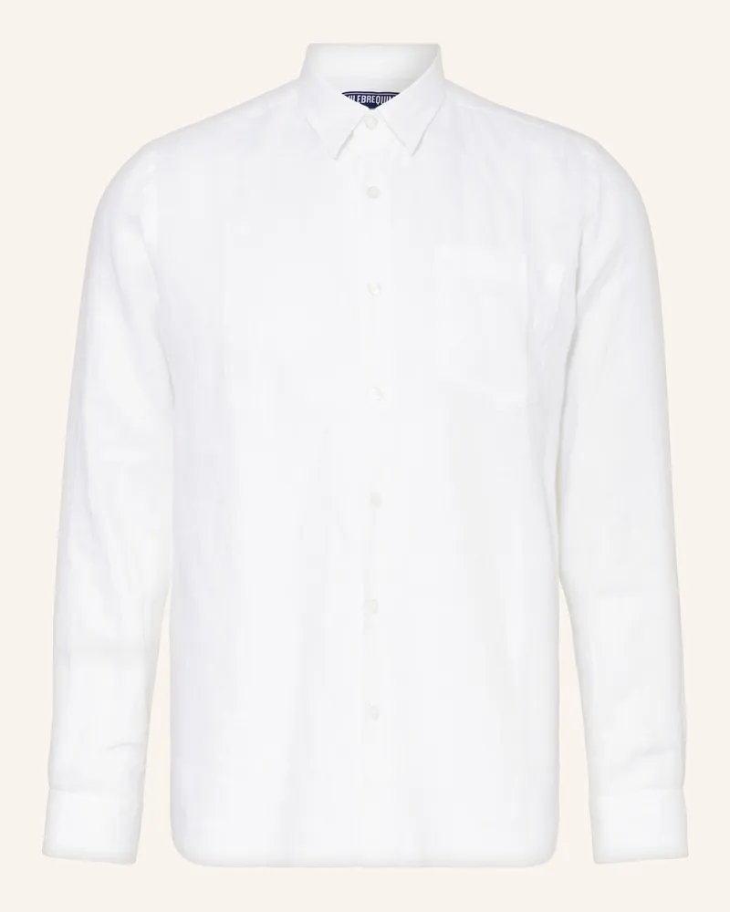 Vilebrequin Leinenhemd CAROUBIS Regular Fit Weiss