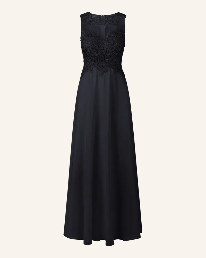 Apart Abendkleid Mit Lochspitze Und Schmucksteinen schwarz Schwarz