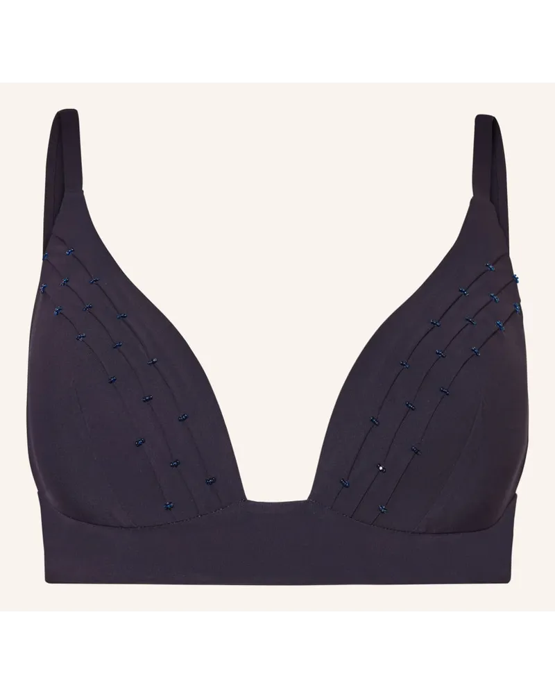 Maryan Mehlhorn Bralette-Bikini-Top BALLET mit Schmuckperlen Blau