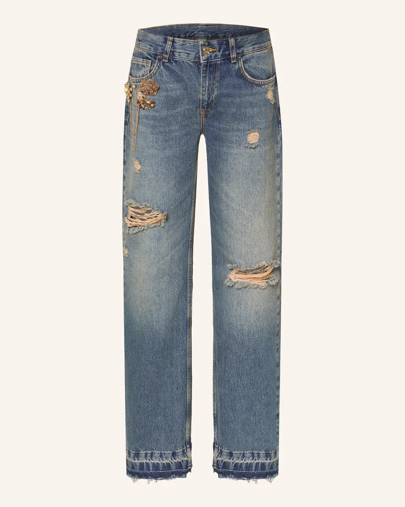 Liu Jo Straight Jeans Mit Schmucksteinen blau 79240