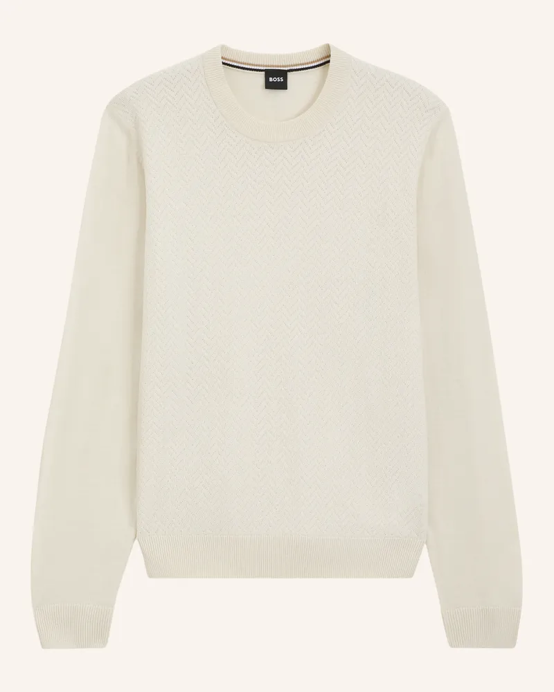 HUGO BOSS Pullover H-Habito_In Regular Fit weiss Weiss