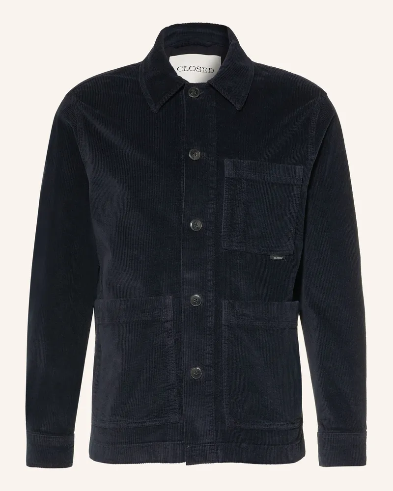 Closed Overjacket Aus Cord blau Dunkelblau