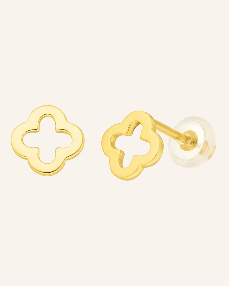 Leaf Ohrstecker Clover Aus 14 Karat Gelbgold gold Gold