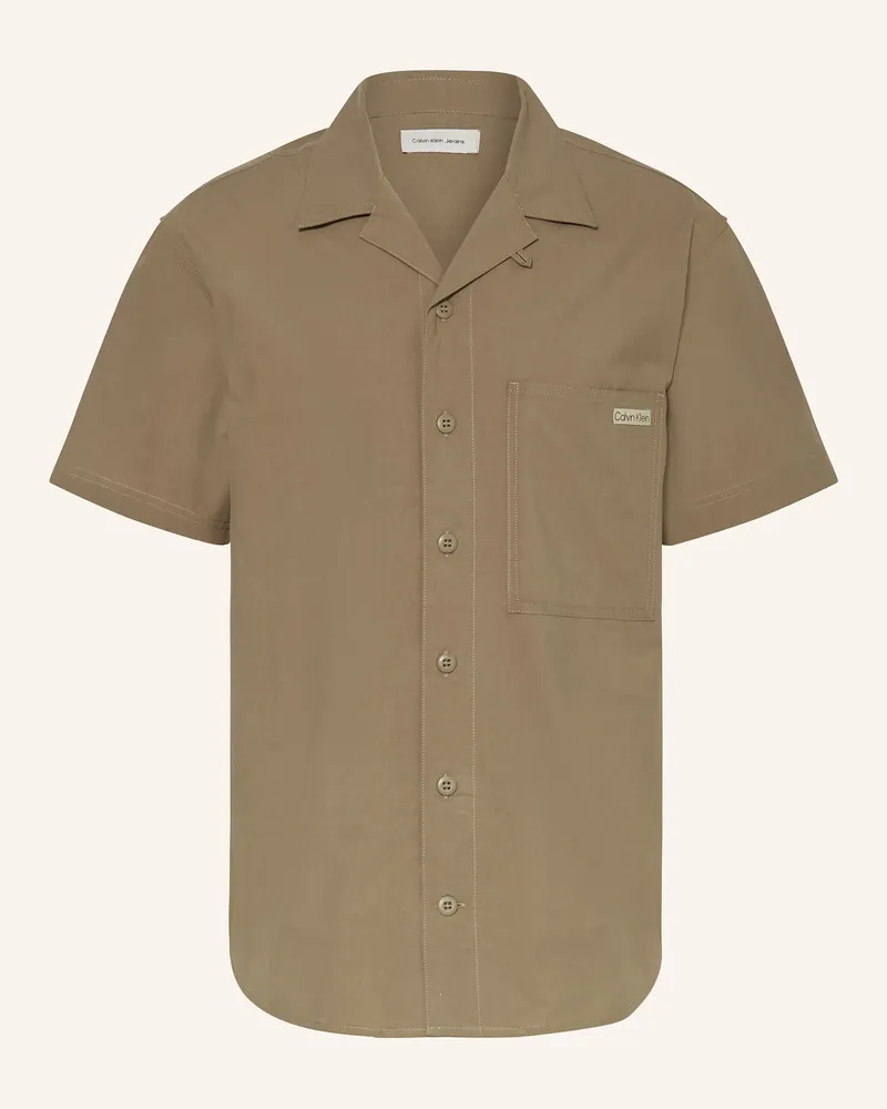 Calvin Klein Resorthemd Comfort Fit Braun