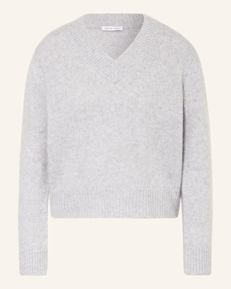 Mrs & HUGS Cashmere-Pullover Hellgrau