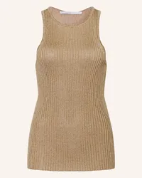 Stella McCartney Top mit Glitzergarn Gold