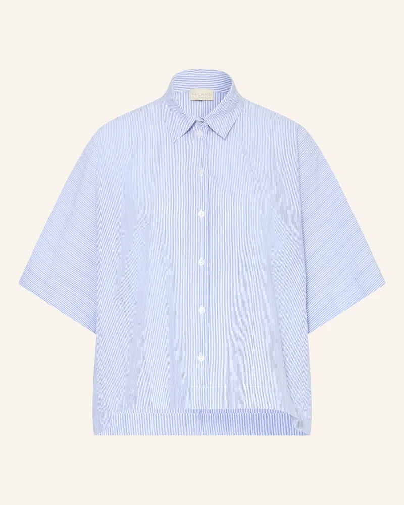 Milano Italy Oversized-Hemdbluse blau Blau