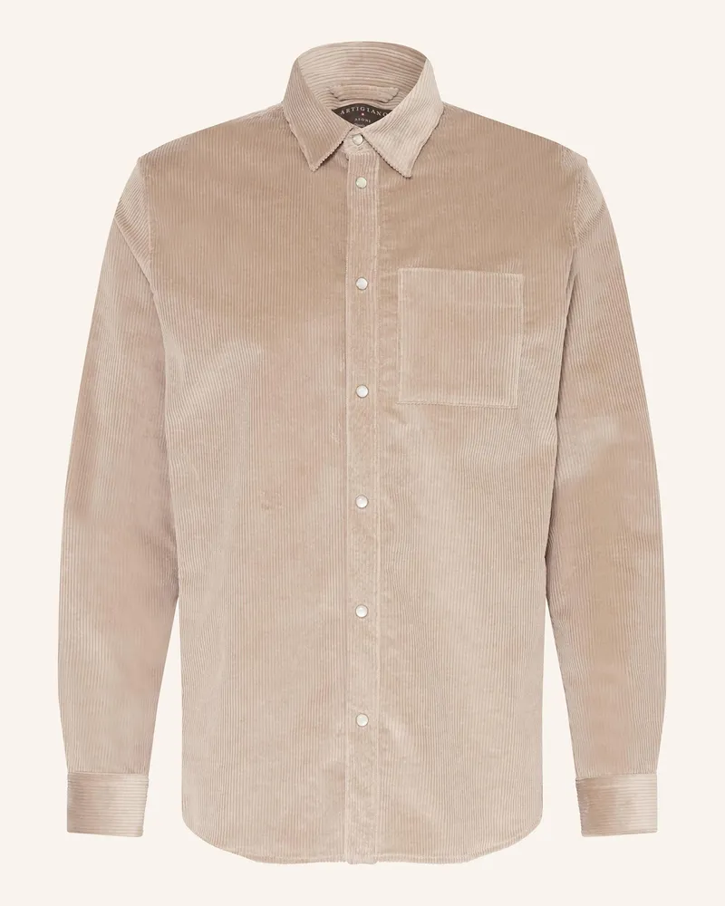 Artigiano  Cordhemd Classic Fit Beige