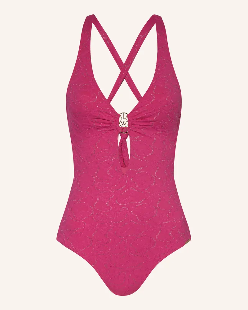 watercult Badeanzug SUPERNOVA mit Glitzergarn Pink