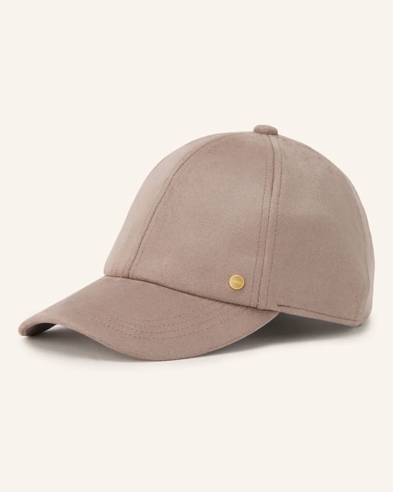Reiss Cap Nicky In Lederoptik beige Taupe