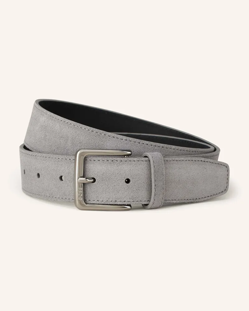 HUGO BOSS Ledergürtel RONNIE Grau