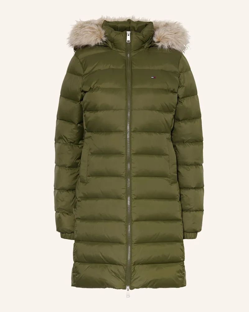 Tommy Hilfiger Daunenmantel Mit Abnehmbarem Kunstfell gruen Khaki