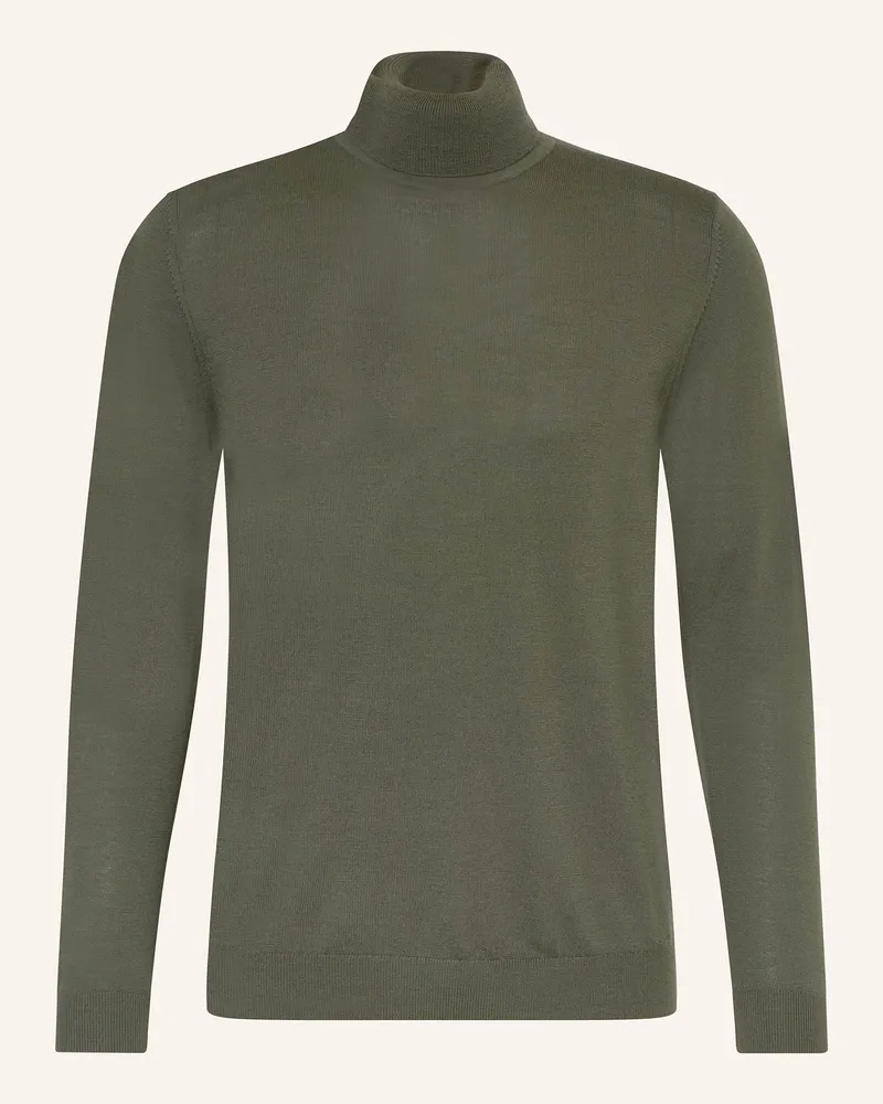 paul Rollkragenpullover Aus Merinowolle gruen Oliv