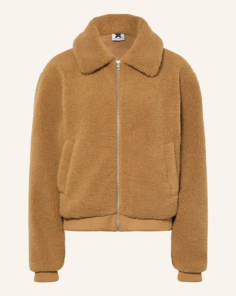 Karo Kauer Teddyfell-Jacke braun Camel