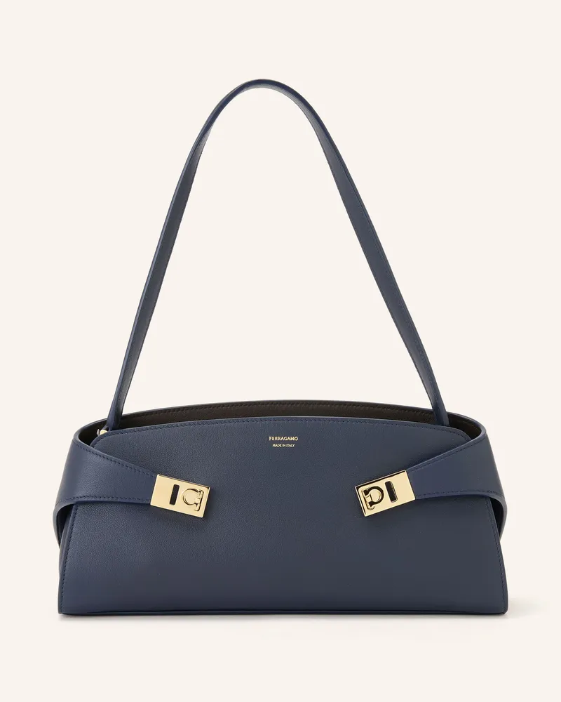 Ferragamo Schultertasche Hug East West blau Dunkelblau