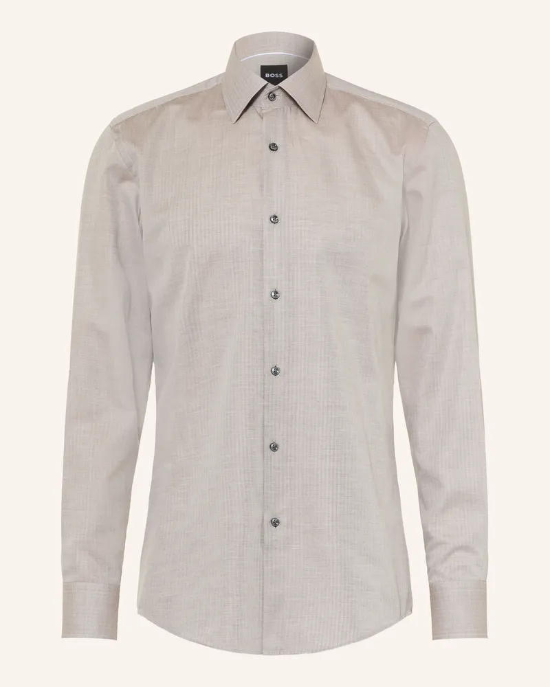 HUGO BOSS Hemd Hank Slim Fit braun Grau