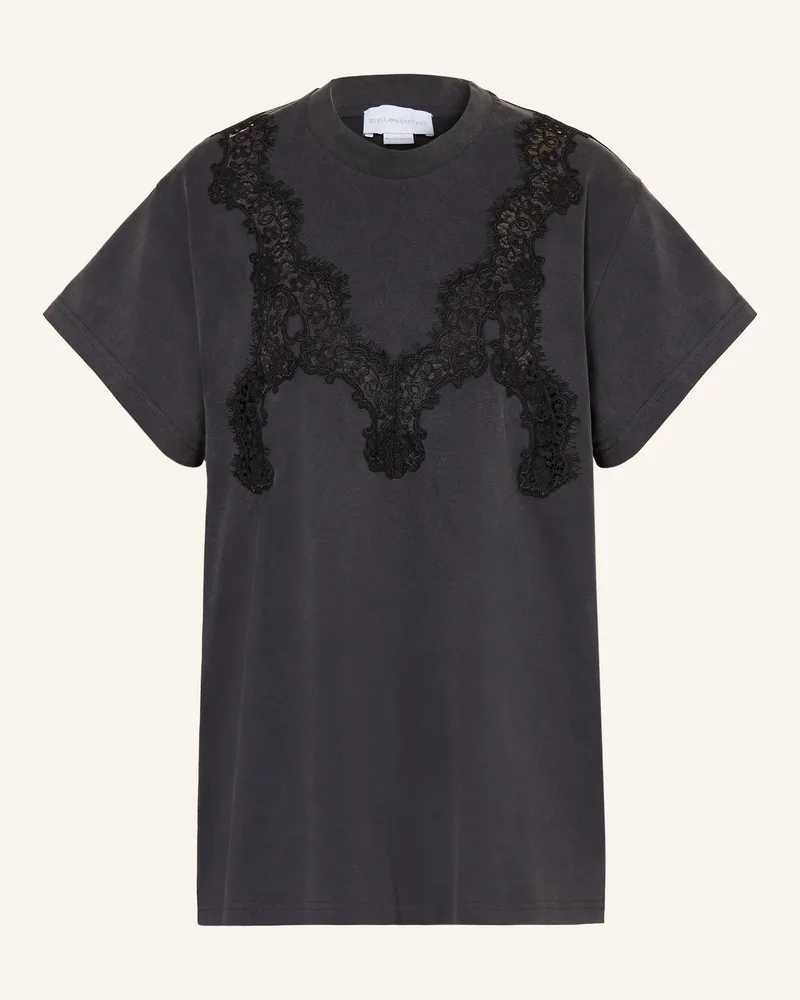 Stella McCartney T-Shirt Mit Spitze schwarz Dunkelgrau