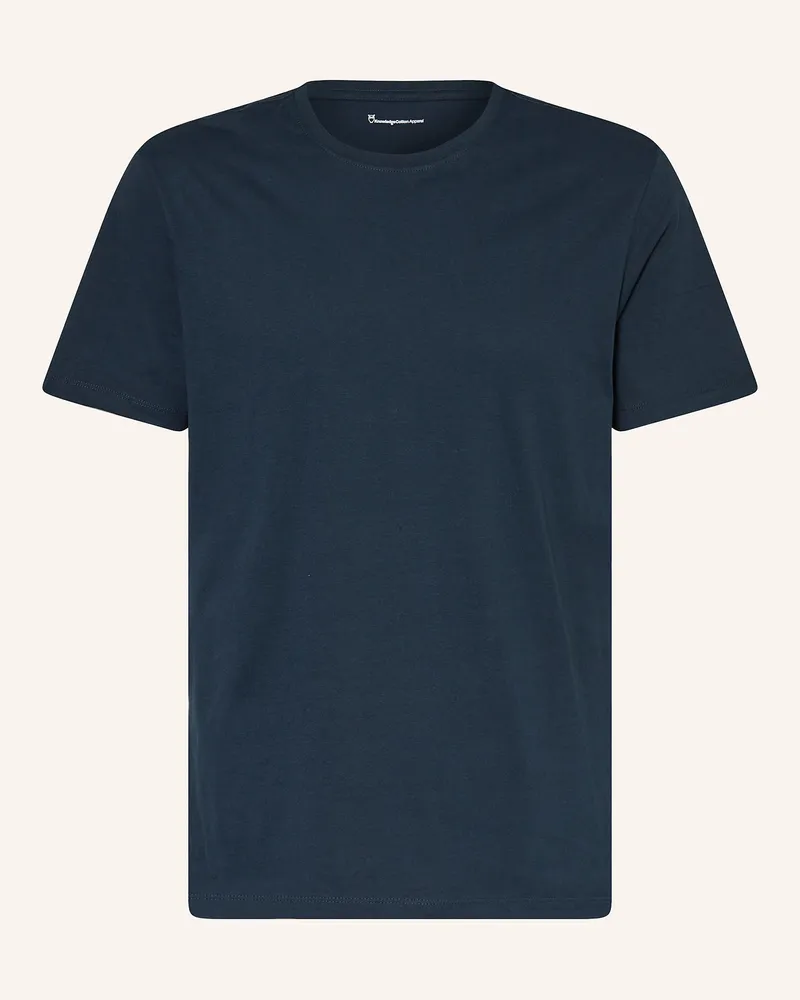 Knowledge Cotton Apparel T-Shirt AGNAR Dunkelblau