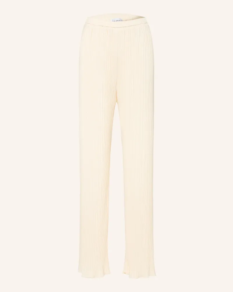 OH APRIL Plisseehose Kiera beige Creme