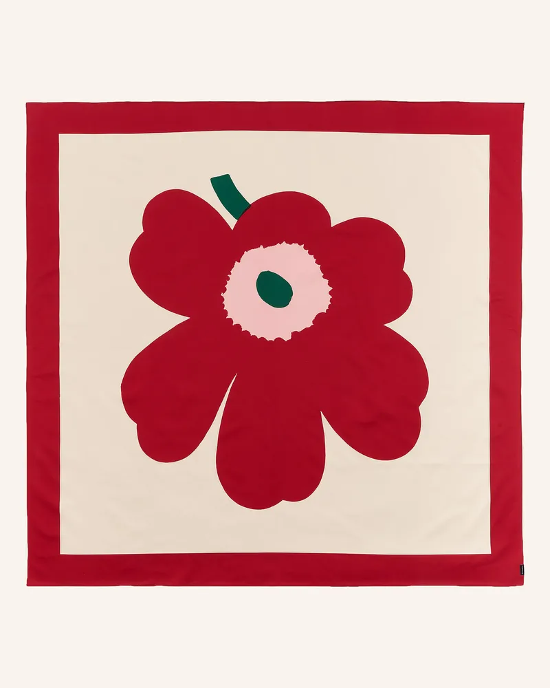 Marimekko Tischdecke Unikko rot Beige