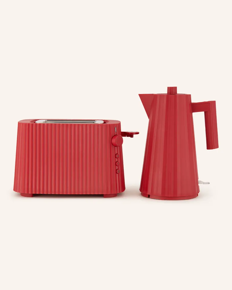Alessi Set PLISSÈ: Toaster und Wasserkocher Rot