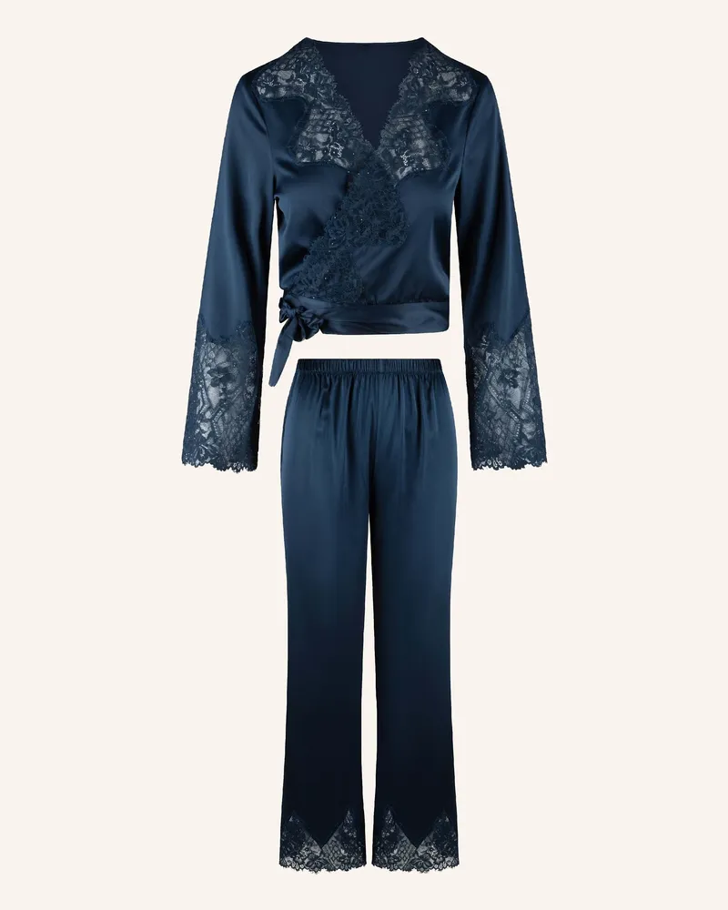 LingaDore Pyjama set Satin Dunkelblau