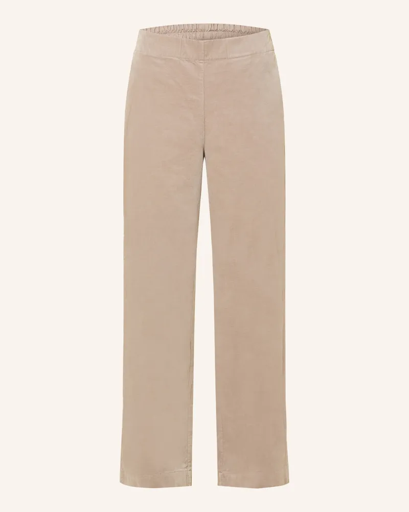 Marc O'Polo Marlenehose Aus Samt beige Hellgrau