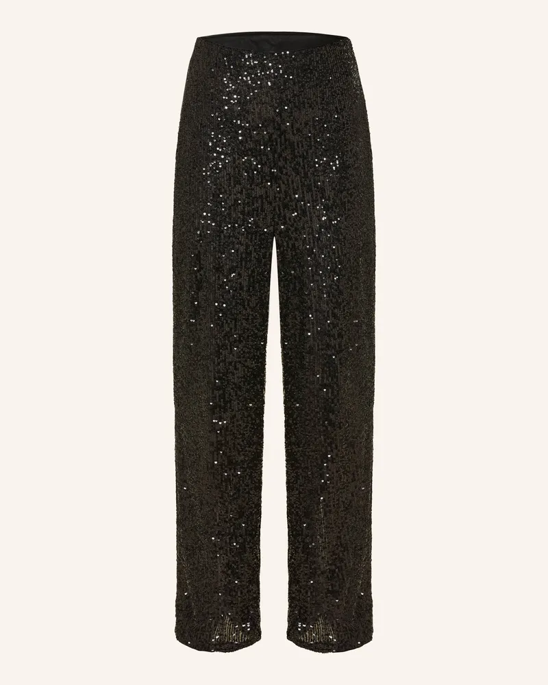 Mrs & HUGS Marlenehose Mit Pailletten schwarz Schwarz