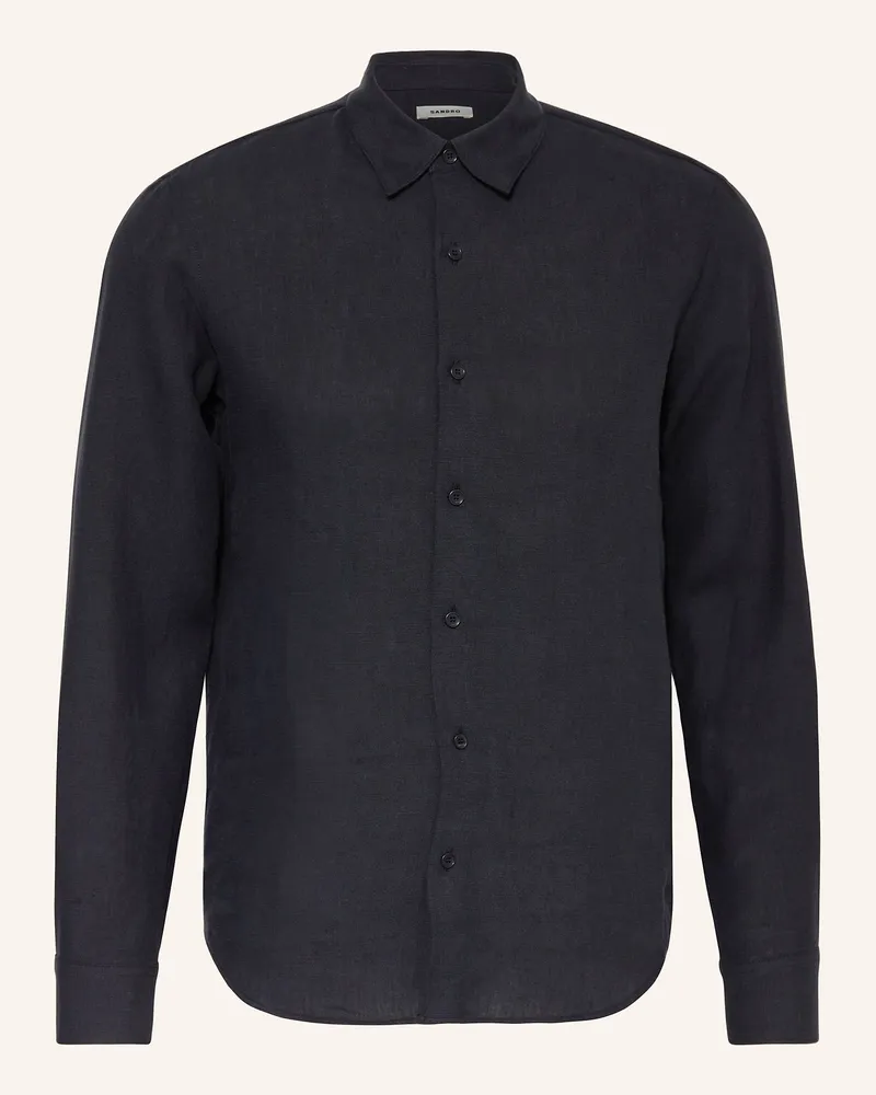 Sandro Leinenhemd Regular Fit Dunkelblau