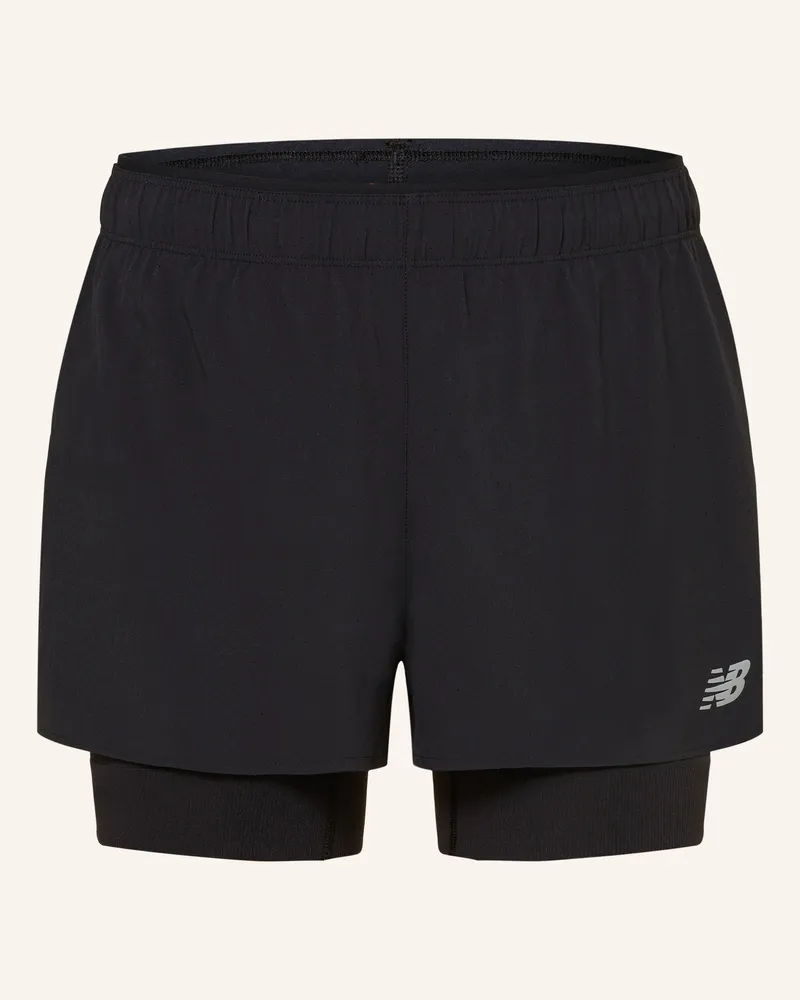 New Balance 2-in1-Laufshorts Schwarz