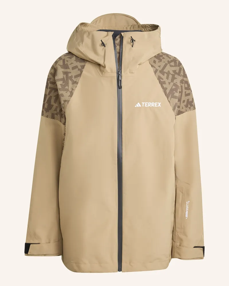 adidas TERREX XPERIOR HYBRID PRIMEKNIT CLIMAPROOF+ JACKE Braun