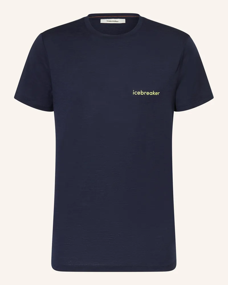 Icebreaker T-Shirt aus Merinowolle Dunkelblau