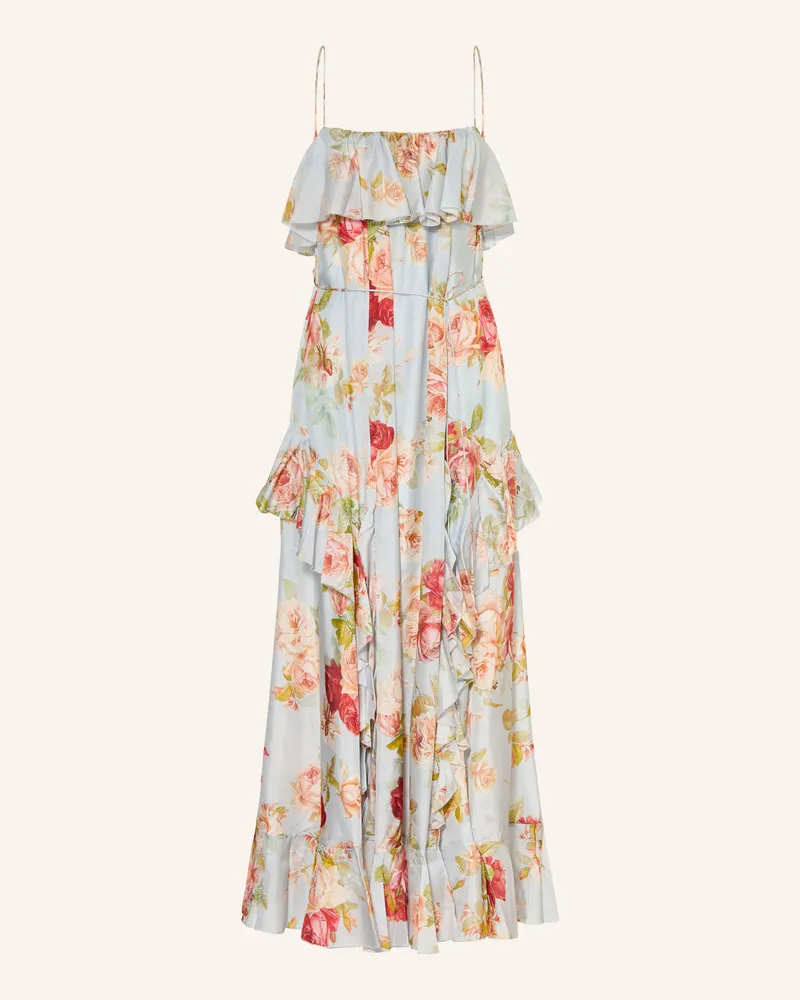 Zimmermann Seidenkleid Roselight Mit Volants blau Hellblau