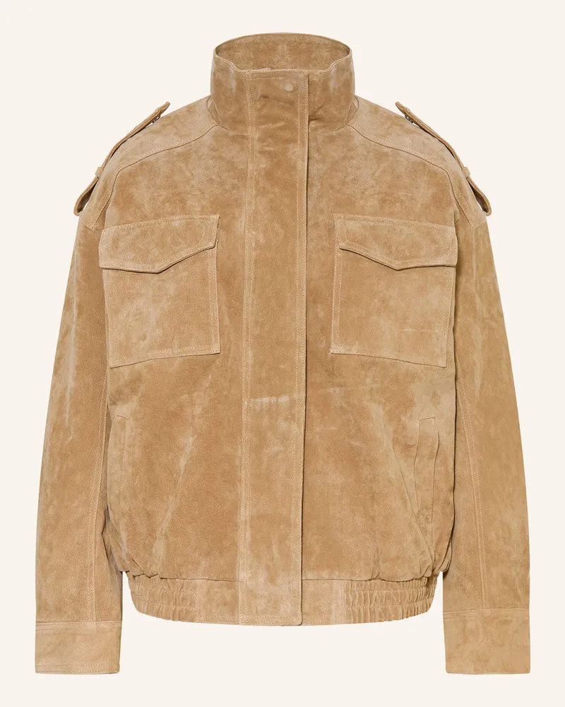 Mrs & HUGS Lederblouson beige Beige