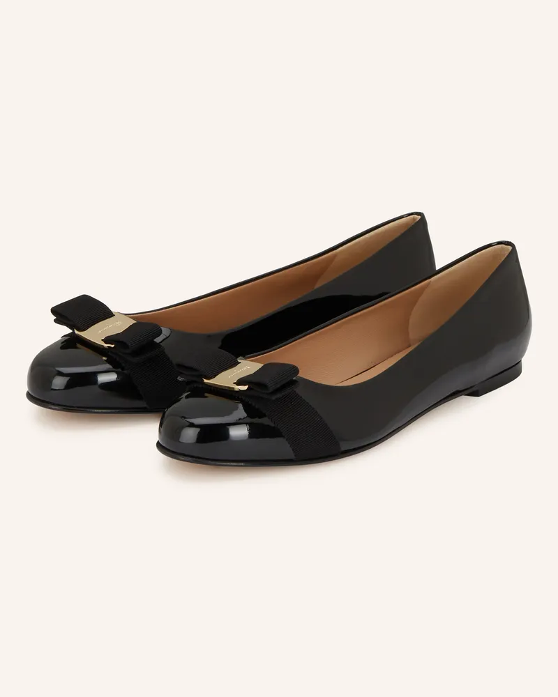 Ferragamo Lackballerinas VARINA Schwarz