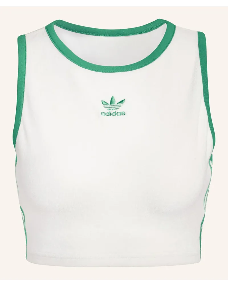 adidas Cropped-Top aus Frottee Weiss