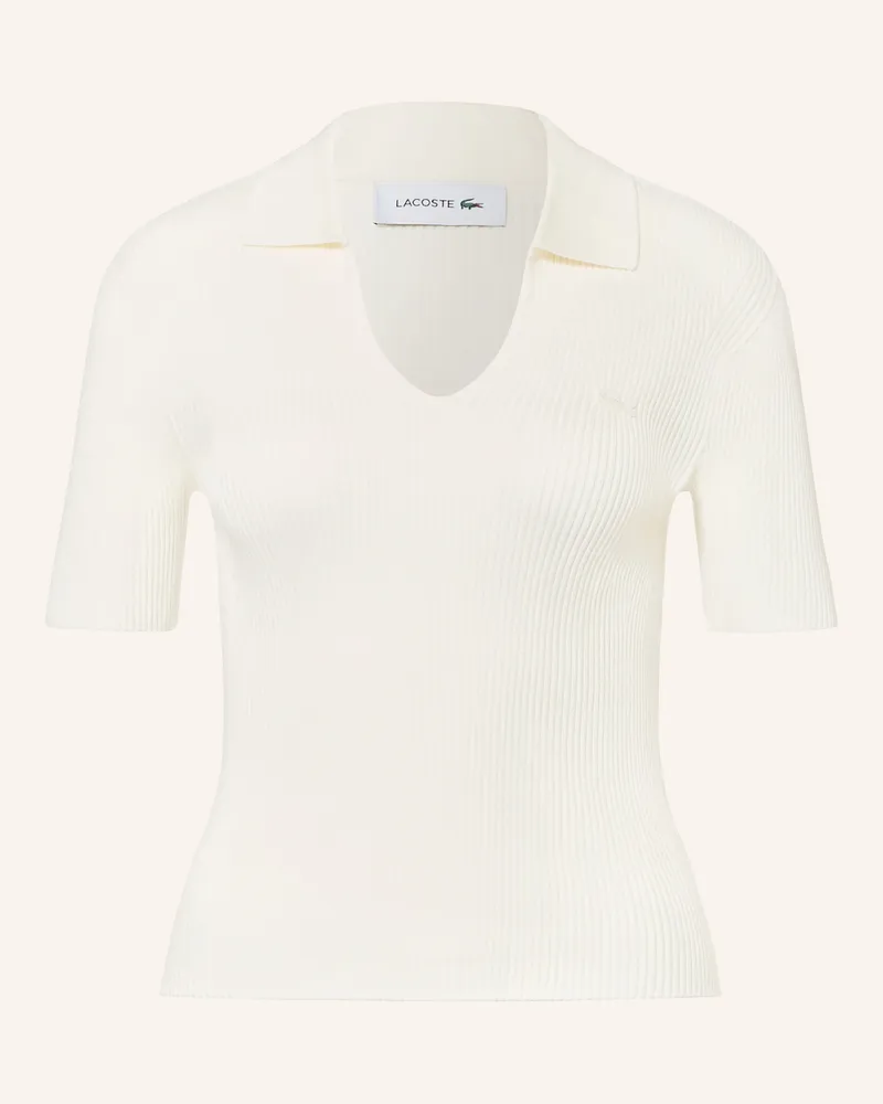 Lacoste Strick-Poloshirt weiss Weiss