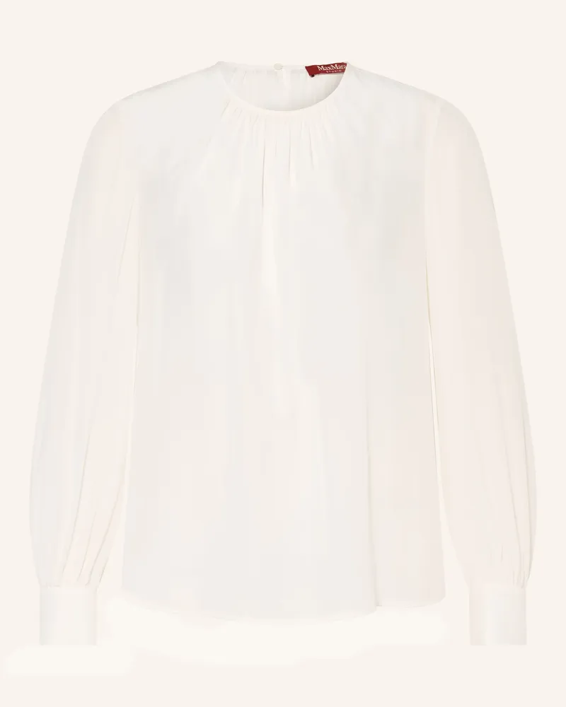 Max Mara Seidenbluse Vasto weiss Weiss
