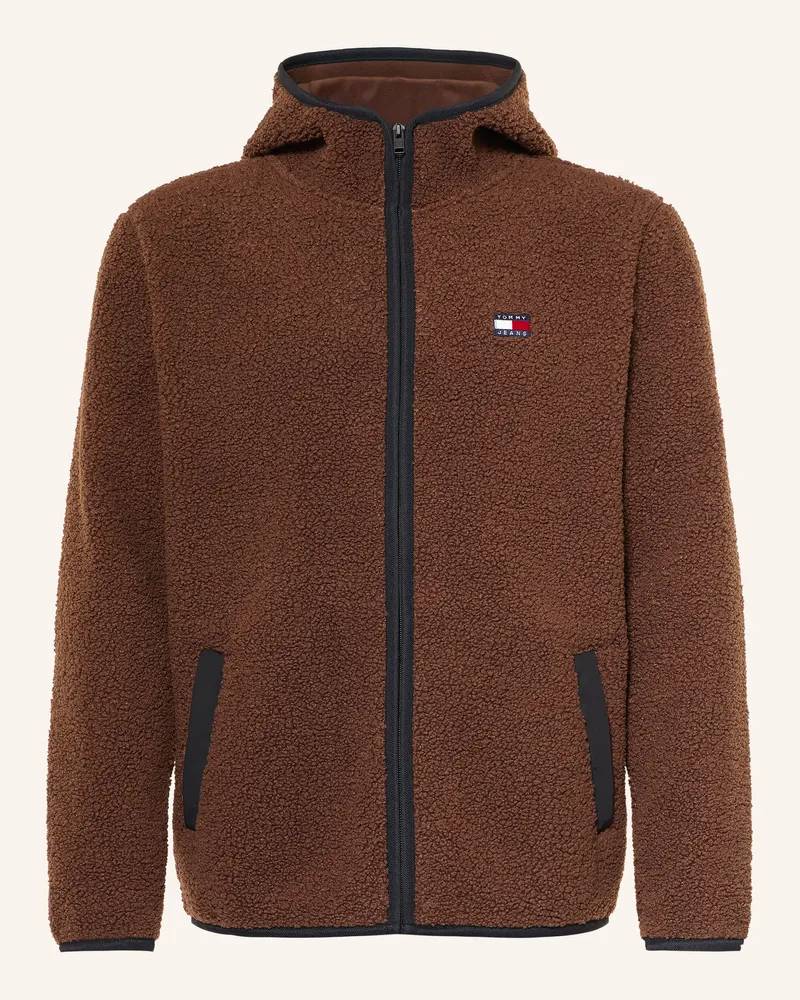 Tommy Hilfiger Teddyfell-Jacke braun Dunkelbraun