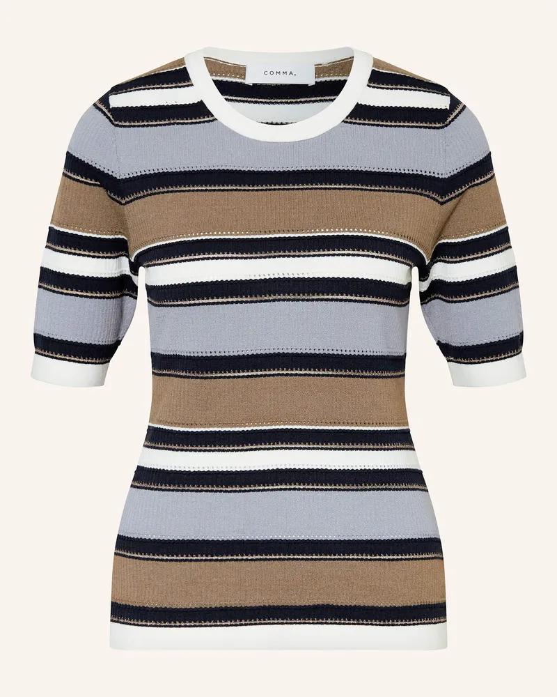 COMMA Strickshirt mit Glitzergarn Blaugrau