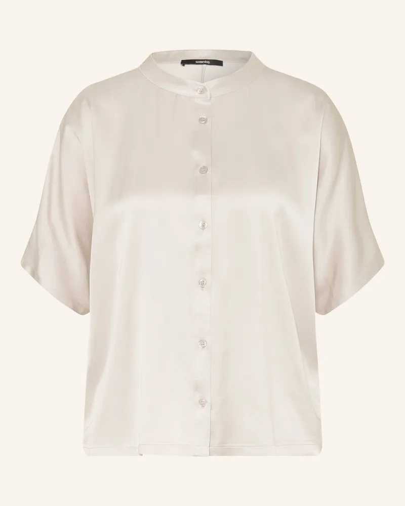 someday. Bluse Kensi Im Materialmix beige Hellgrau