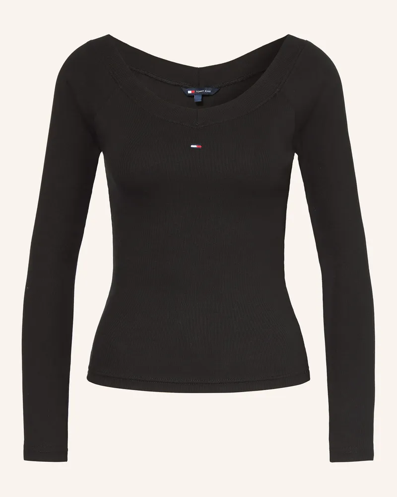 Tommy Hilfiger Off-Shoulder-Shirt schwarz Schwarz