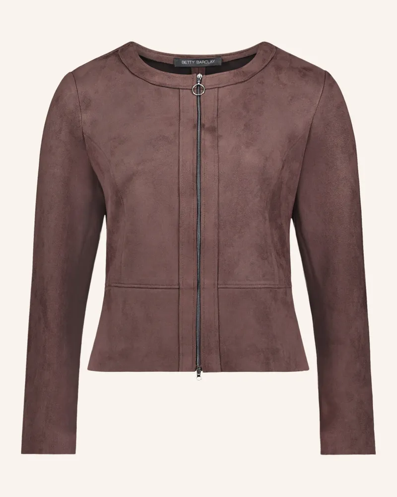 Betty Barclay Jerseyjacke In Lederoptik braun Dunkelbraun
