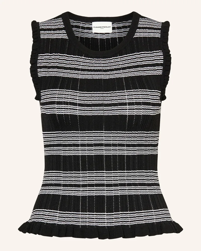 Claudie Pierlot Stricktop Mit Rüschen schwarz Schwarz
