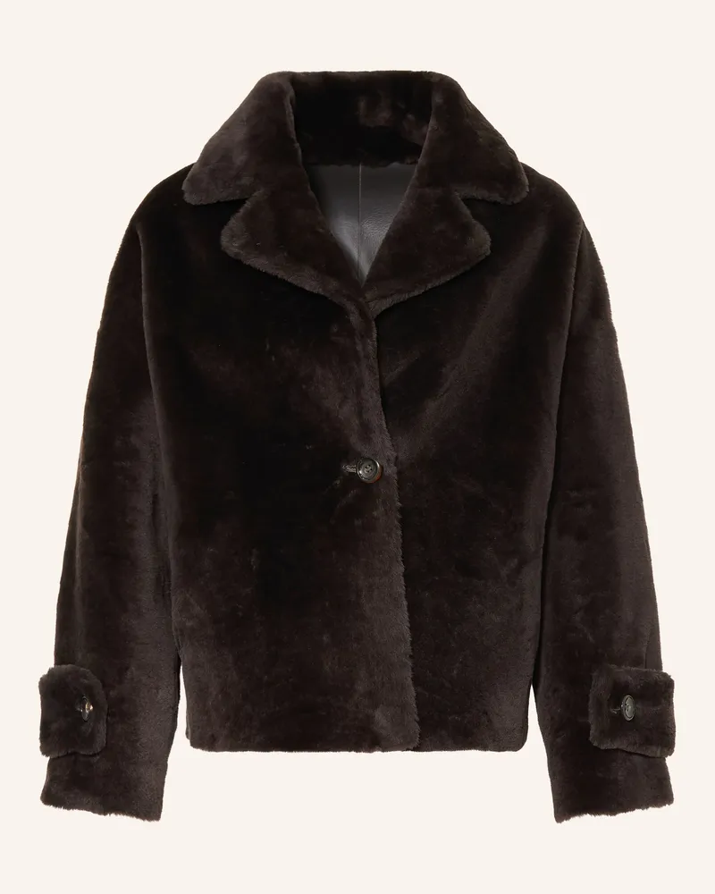Manzoni 24 Lederjacke Zum Wenden braun Dunkelbraun