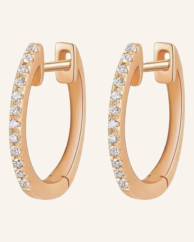 Leaf Creolen CIRCLE XS aus 18 Karat Roségold mit Diamanten Roségold