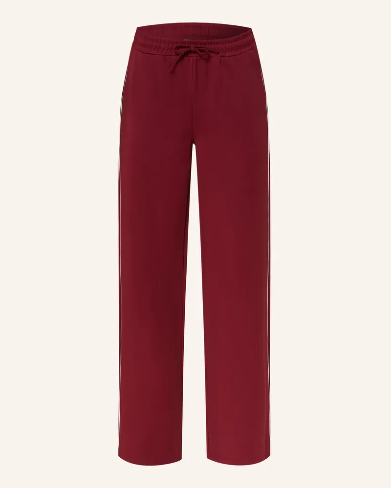 Mrs & HUGS Sweatpants mit Galonstreifen Dunkelrot